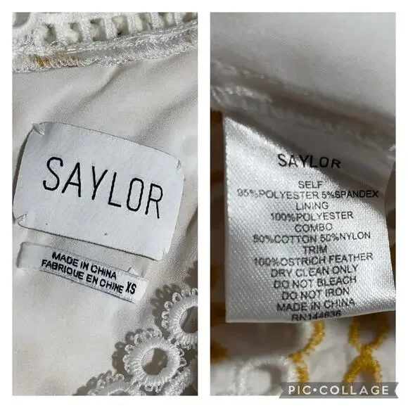 SAYLOR XS THE KALEY DRESS YELLOW EYELET - Picture 3 of 6